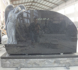 Leaning sculpted angel with South-African-Impala granite