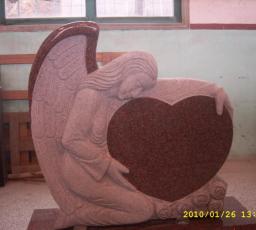 Weeping sculpted  angel - India Red granite