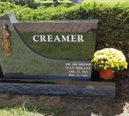 Our Lady of Peace -Creamer - Impala Black granite